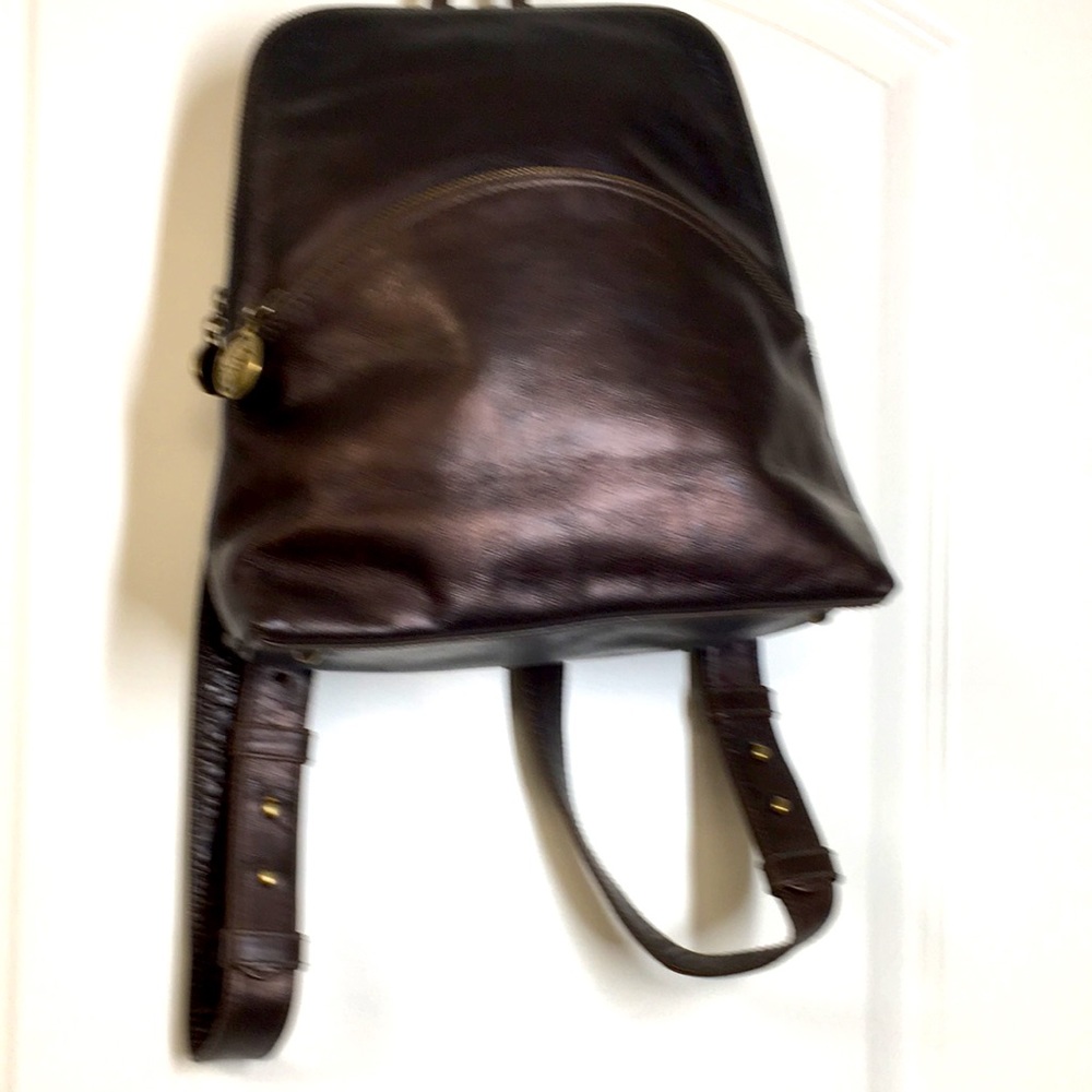 DKNY Leather Backpack  M Bronze Black vintage